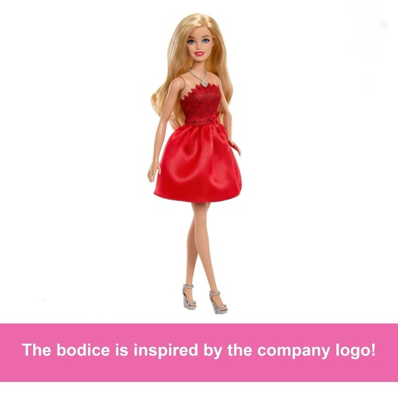 Barbie Mattel 80th Anniversary Ruby-Red Celebration Fashion Doll Red Dress - Picture 4 of 7